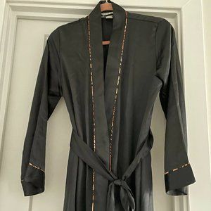 Morgan Taylor Intimates - Black Robe w Leopard Trim - Size S/M